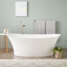 Giosa 67" Solid Surface Soaking Freestanding Tub with Integrated Drain and Overflow