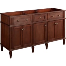 Elmdale 60" Freestanding Mahogany Double Basin Vanity Cabinet - Cabinet Only - Less Vanity Top