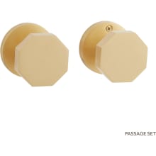 Ambrus Solid Brass Passage Door Knob Set with 2-3/8" Backset