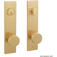 Moceri Solid Brass Keyed Entry Door Knob Set with 2-3/8" Backset
