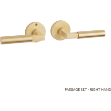 Tolland Left Hand Solid Brass Passage Door Knob Set with 2-3/4" Backset