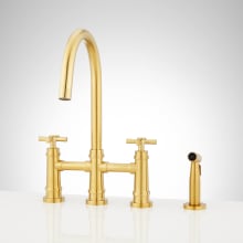 Ailey 1.8 GPM Double Handle Bridge Widespread Kitchen Faucet with Sidespray