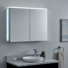 Pallas 35-1/2" x 27-5/8" Lighted Frameless 2 Door Medicine Cabinet with Tunable LED and Electrical Outlet