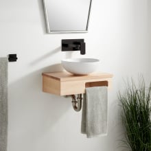 Nadiya 18" Wall-Mount Single Basin Vanity Set with Maple Cabinet and Vanity Top - No Faucet Holes