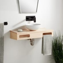 Nadiya 30" Wall Mounted Single Vanity Set with Maple Cabinet and Vanity Top - No Faucet Holes
