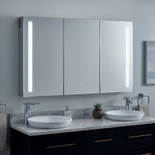 Seren 53-1/4" x 32" Lighted Frameless 3 Door Medicine Cabinet with Tunable LED and Wireless Speaker