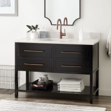 Robertson 48" Freestanding Mahogany Single Basin Vanity Set with Cabinet, Vanity Top, and Rectangular Undermount Sink - Single Faucet Hole