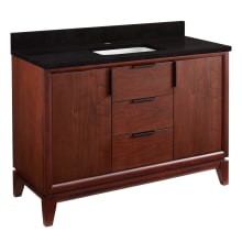 Talyn 48" Free Standing Single Vanity Cabinet Set with Mahogany Cabinet, Vanity Top and Rectangular Undermount Sink - Single Faucet Hole