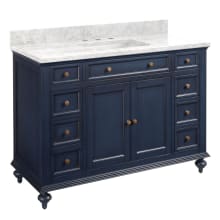 Keller 48" Freestanding Mahogany Single Basin Vanity Set with Cabinet, Vanity Top, and Rectangular Undermount Sink - 8" Faucet Holes