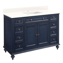 Keller 48" Free Standing Single Vanity Cabinet Set with Mahogany Cabinet, Vanity Top and Rectangular Undermount Sink - Single Faucet Hole