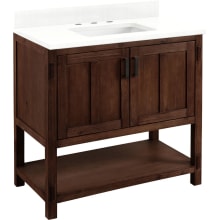 Morris 36" Freestanding Single Basin Vanity Set with Cabinet, Vanity Top, and Rectangular Undermount Sink - 8" Faucet Holes