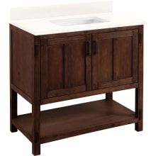 Morris 36" Freestanding Single Basin Vanity Set with Cabinet, Vanity Top, and Rectangular Undermount Sink - No Faucet Holes