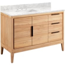 Aliso 48" Free Standing Single Vanity Set with Teak Cabinet, Vanity Top, and Rectangular Undermount Sink - 8" Faucet Holes