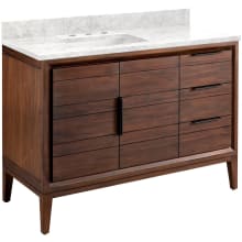 Aliso 48" Freestanding Teak Single Basin Vanity Set with Cabinet, Vanity Top, and Rectangular Undermount Sink - 8" Widespread Faucet Holes
