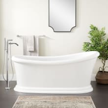 Alvaro 67" Acrylic Soaking Freestanding Tub with Integrated Drain and Overflow