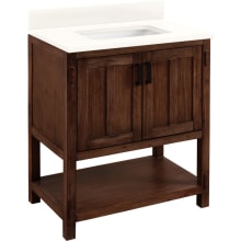 Morris 30" Freestanding Single Basin Vanity Set with Cabinet, Vanity Top, and Rectangular Undermount Sink - No Faucet Holes