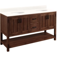 Morris 60" Free Standing Double Vanity Set with Wood Cabinet, Vanity Top, and Oval Undermount Sink