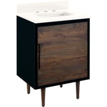 Bivins 24" Freestanding Teak Single Basin Vanity Set with Cabinet, Vanity Top, and Rectangular Undermount Sink - 8" Faucet Holes