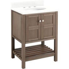 Olsen 24" Single Vanity Set with Cabinet, Vanity Top, and Oval Undermount Vitreous China Sink - 3 Faucet Holes