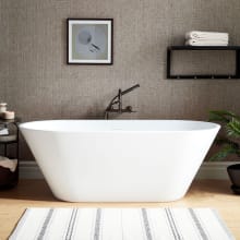 Danae 62" Acrylic Soaking Tub with Foam Insulation and Integrated Drain and Overflow
