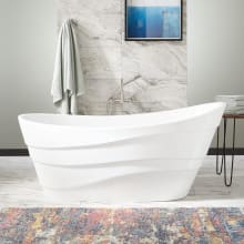 Amelia 67" Free Standing Acrylic Soaking Tub with Reversible Drain, Drain Assembly, and Overflow