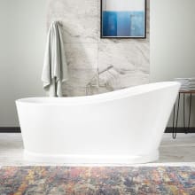 Northwich 67" Acrylic Freestanding Tub with Foam Insulation, Integrated Drain, and Overflow