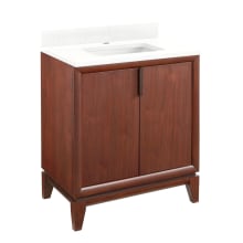 Talyn 30" Freestanding Mahogany Single Basin Vanity Set with Cabinet, Vanity Top, and Rectangular Undermount Sink - Single Faucet Hole