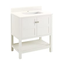 Olsen 30" Free Standing Single Vanity Cabinet Set with Wood Cabinet, Stone Vanity Top and Rectangular Undermount Sink - Single Faucet Hole