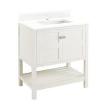 Olsen 30" Free Standing Single Vanity Cabinet Set with Wood Cabinet, Stone Vanity Top and Rectangular Undermount Sink - Single Faucet Hole