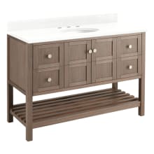 Olsen 48" Single Vanity Set with Wood Cabinet, Stone Vanity Top, and Oval Undermount Porcelain Sink - 8" Faucet Holes