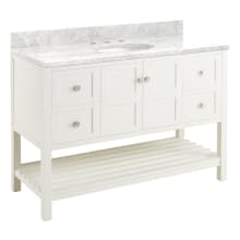 Olsen 48" Free Standing Single Vanity Cabinet Set with Wood Cabinet, Stone Vanity Top and Oval Undermount Sink - 8" Faucet Holes