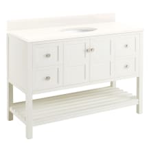 Olsen 48" Free Standing Single Vanity Cabinet Set with Wood Cabinet, Stone Vanity Top and Oval Undermount Sink - No Faucet Holes