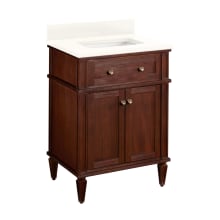 Elmdale 24" Freestanding Mahogany Single Basin Vanity Set with Cabinet, Vanity Top, and Rectangular Undermount Sink - No Faucet Holes