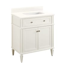 Elmdale 30" Freestanding Mahogany Single Basin Vanity Set with Cabinet, Vanity Top, and Rectangular Undermount Sink - No Faucet Holes
