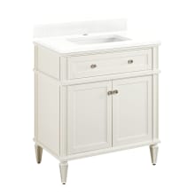 Elmdale 30" Freestanding Mahogany Single Basin Vanity Set with Cabinet, Vanity Top, and Rectangular Undermount Sink - Single Faucet Hole