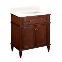 Elmdale 30" Freestanding Mahogany Single Basin Vanity Set with Cabinet, Vanity Top, and Rectangular Undermount Sink - No Faucet Holes