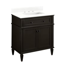 Elmdale 30" Freestanding Mahogany Single Basin Vanity Set with Cabinet, Vanity Top, and Rectangular Undermount Sink - 8" Faucet Holes