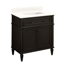 Elmdale 30" Freestanding Mahogany Single Basin Vanity Set with Cabinet, Vanity Top, and Rectangular Undermount Sink - No Faucet Holes