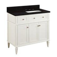 Elmdale 36" Freestanding Mahogany Single Basin Vanity Set with Cabinet, Vanity Top, and Rectangular Undermount Sink - 8" Faucet Holes