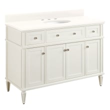 Elmdale 48" Free Standing Single Vanity Set with Mahogany Cabinet, Vanity Top, and Oval Undermount Vitreous China Sink - 8" Faucet Holes