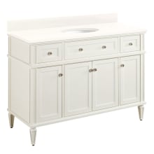 Elmdale 48" Freestanding Mahogany Single Basin Vanity Set with Cabinet, Vanity Top, and Oval Undermount Sink - No Faucet Holes