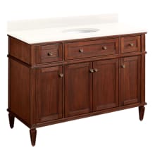 Elmdale 48" Freestanding Mahogany Single Basin Vanity Set with Cabinet, Vanity Top, and Oval Undermount Sink - No Faucet Holes