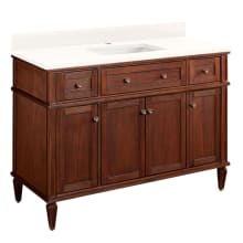 Elmdale 48" Freestanding Mahogany Single Basin Vanity Set with Cabinet, Vanity Top, and Rectangular Undermount Sink - Single Faucet Hole