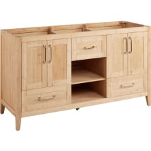 Burfield 60" Freestanding Bamboo Double Basin Vanity Cabinet - Cabinet Only - Less Vanity Top