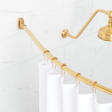 72" Curved Brass Shower Rod