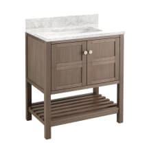 Olsen 30" Single Vanity Set with Wood Cabinet, Stone Vanity Top, and Rectangular Undermount Porcelain Sink - No Faucet Holes