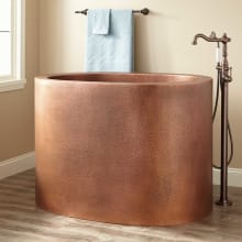 Raksha 48" Copper Soaking Freestanding Tub with Included Overflow Drain and Foam Insulation