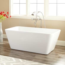 Baxter 53" Acrylic Soaking Freestanding Tub with Integrated Drain and Overflow and Foam Insulation