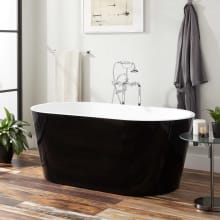 Eden 59" Acrylic Soaking Freestanding Tub with Integrated Drain and Overflow and Foam Insulation