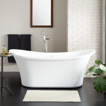 Kepler 67" Acrylic Soaking Freestanding Tub with Integrated Drain and Overflow and Foam Insulation